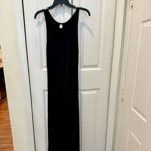 Black Cotton Maxi Dress, Small